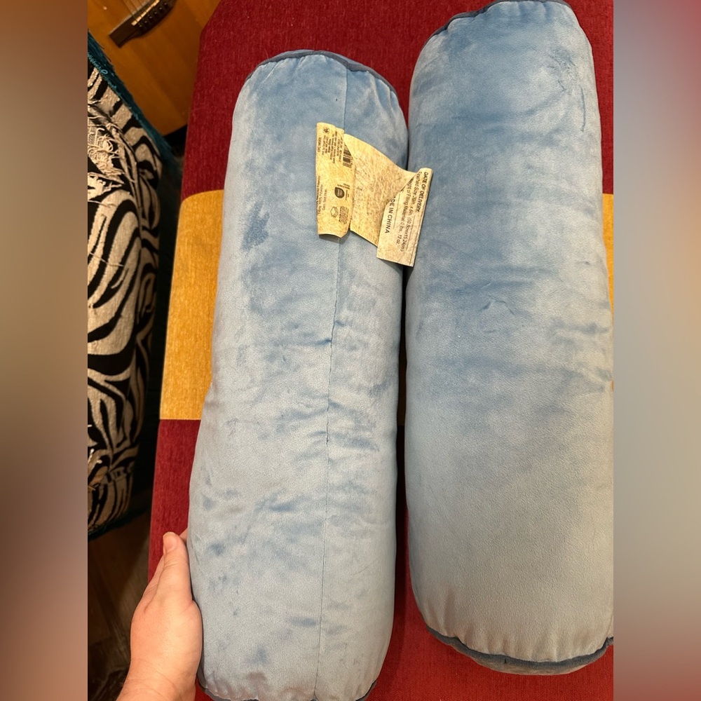 Set of 2 Light Blue Bolster Pillows From Pillowfort - Picture 5 of 10